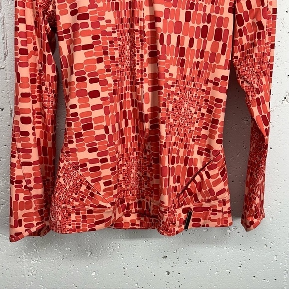 Merrell Women's size Small Orange Print Opti Wick Zip Up Hooded Jacket - Picture 3 of 11